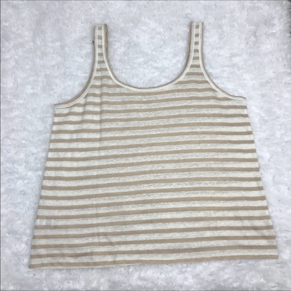 J.Crew NWT Linen Scoop Neck Stripe Tank Top XL - Picture 5 of 5